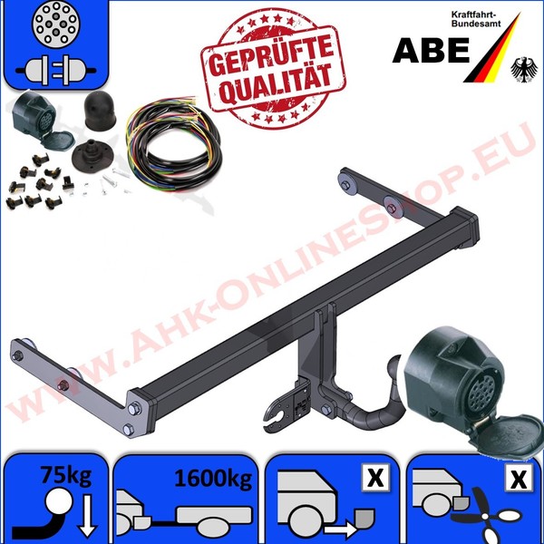 AHK & ES13 FüR Ford Focus Limousine98-05 AnhäNgerkupplung Komplett + Elektrosatz-image