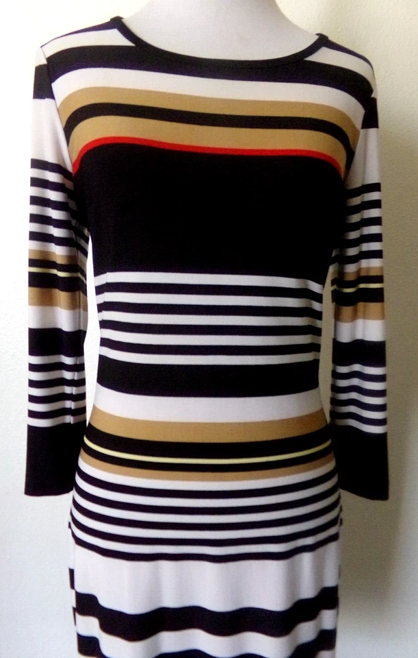 B. SMART ОБТЯЖКУ ПЛАТЬЕ ЭЛАСТИЧНОЙ МНОГОЦВЕТНЫЕ ПОЛОСКИ 3/4 РУКАВ ЖЕНСКИЙ РАЗМЕР 4 - Изображение 4 из 4