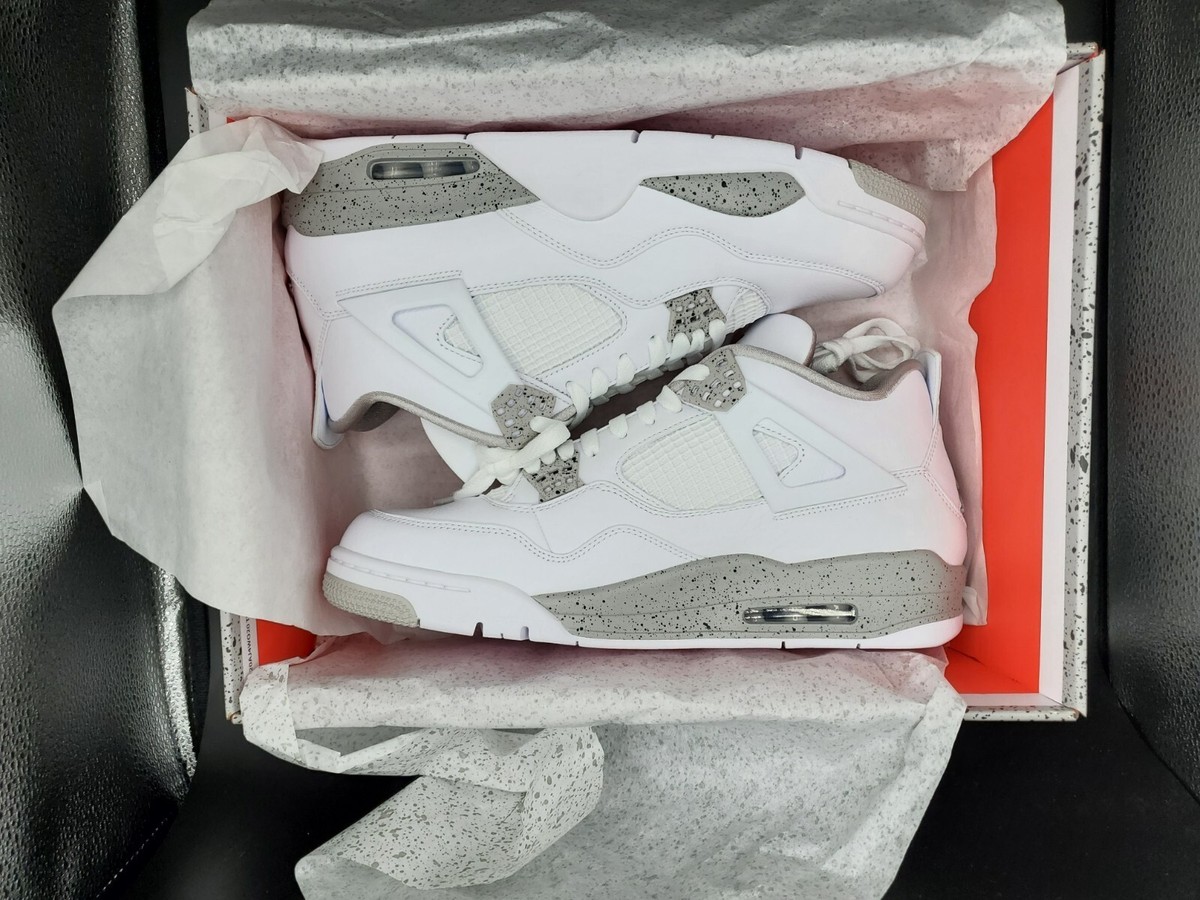 Nike Air Jordan 4 Retro White Tech Cement Oreo Women Size 8 Nike Air Jordan 4 Retro White Tech Cement Oreo Women Size 8