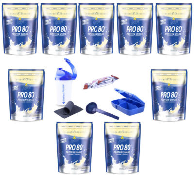 39,77 /kg  Inko Pro Active 80 Protein Eiweiss allec (9 x 500g Beutel Set)+ Bonus