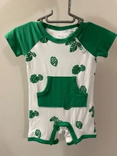NEW - Never Worn Kyte Baby Shortall Monstera 3-6 months