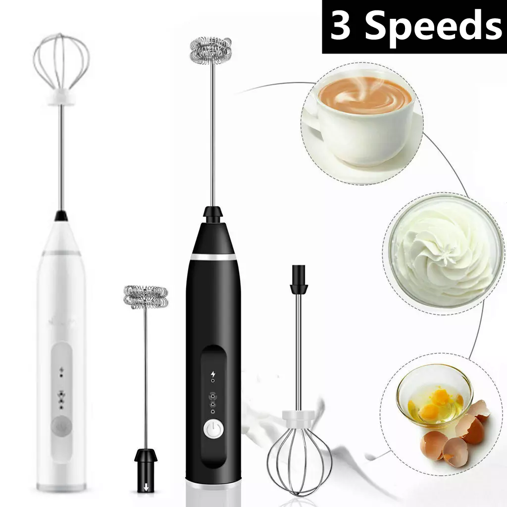 Milk Frother Handheld USB Rechargeable Electric Foam Maker for