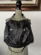 Tous Handbag Black Leather With Silver Hardware