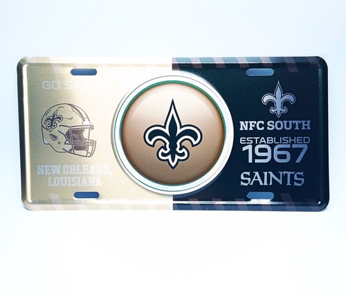 Licensed NFL NEW ORLEANS SAINTS 3D EMBOSSED METAL CAR NOVELTY LICENSE PLATE TAG - Picture 10 of 16