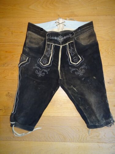 Ancien pantalon ceinture genou cuir de cerf taille 56 super patine - Photo 1 sur 9