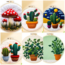 DIY Wool Needle Felting Kit, Cactus Succulent Felted For Beginner Adults Gifts