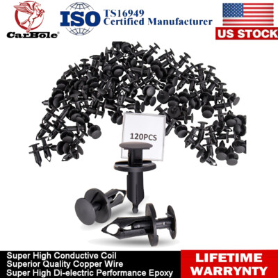 120PCS Car Retainer Auto Fasteners Push Trim Plastic Clips Pin Rivet Bumper Kit