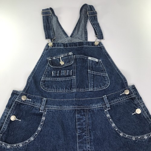 Womens REVOLT JEANS Blue Bib Overalls 