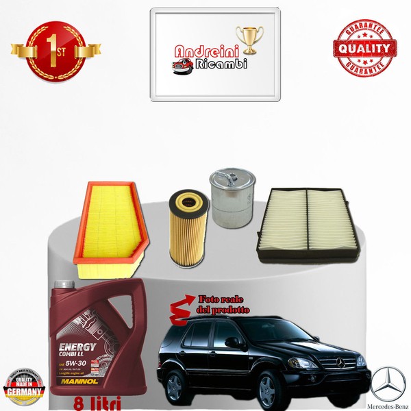 Inspektionskit Filter + ÖL Mercedes ML 270 CDI 120KW 163CV Von 2002-> 2005-image