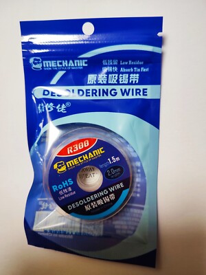 Mechanic R300  1,5m x 2mm Entlötlitze , Desoldering Wire , Solder Wick