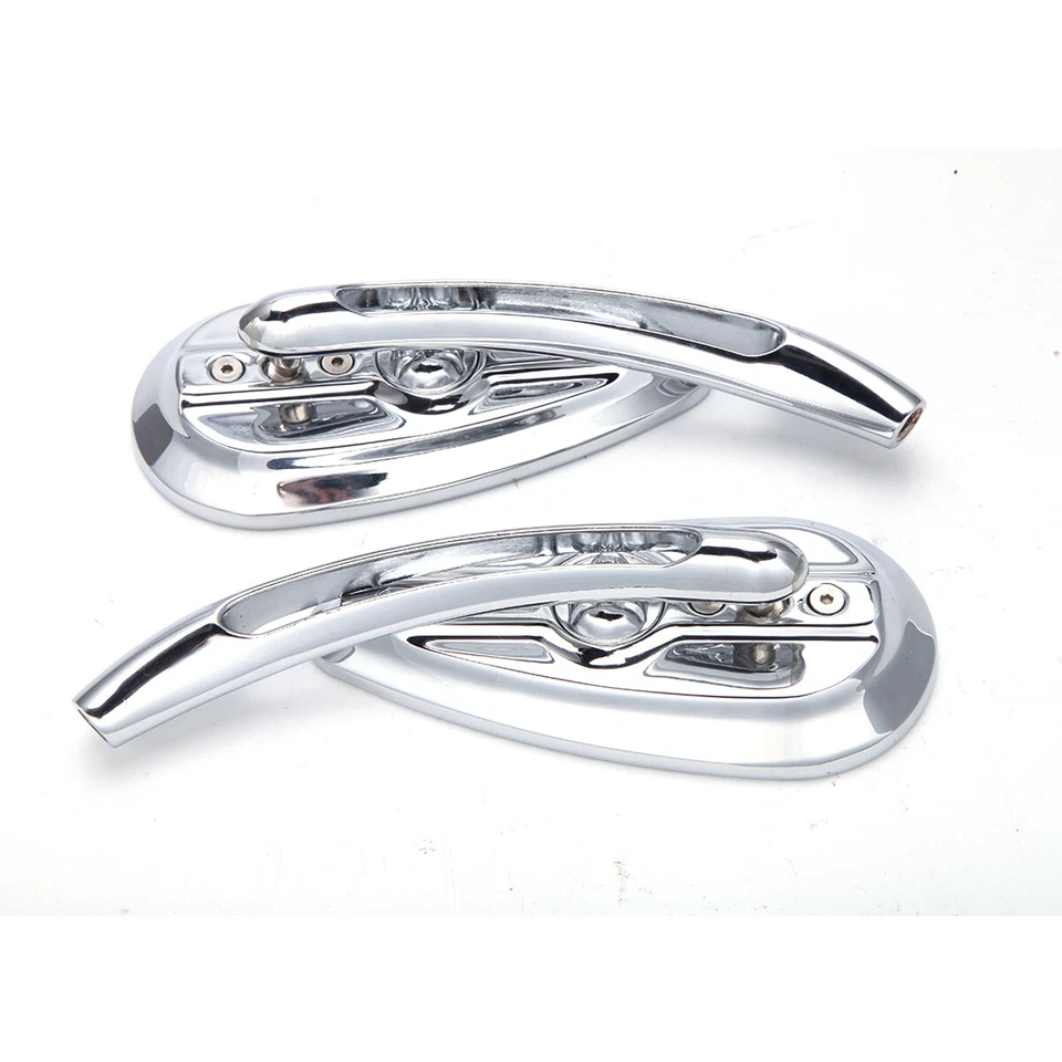 Espejos retrovisores cromados para Harley Big Dog Chopper 2x calavera lágrima motocicleta Foto 4 de 4