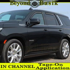 2021-2024 Chevy Tahoe Yukon Escalade SMOKE Door Window Vent Visors IN CHANNEL