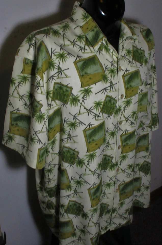 2XL JOE MARLIN Maze Green Short Sleeve Button Shirt Size 2XL - Image 3 of 4