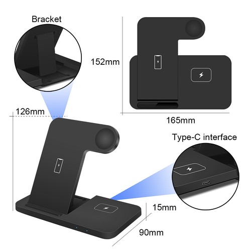 15W 3in1 Wireless Charging Station Dock For Apple Watch Air Pods iPhone 13 12 - Picture 9 of 19