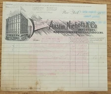 1909 Letterhead New York City Austin Nichols Wholesale Grocers