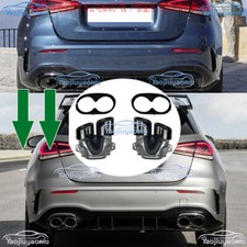 Black Rear Exhaust Tips Muffler Pipe For Benz A class A35 Updated to A45 2019-22