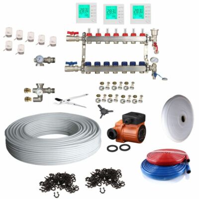 Fußbodenheizung Set 120-130qm 16mm Absperrung Pex Rohr Wras zugelassen