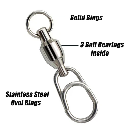 Schwerlast Angeln Kugellager Snap Schwenkbar Schnell Oval Split Ringe Clip Stecker - Bild 3 von 21