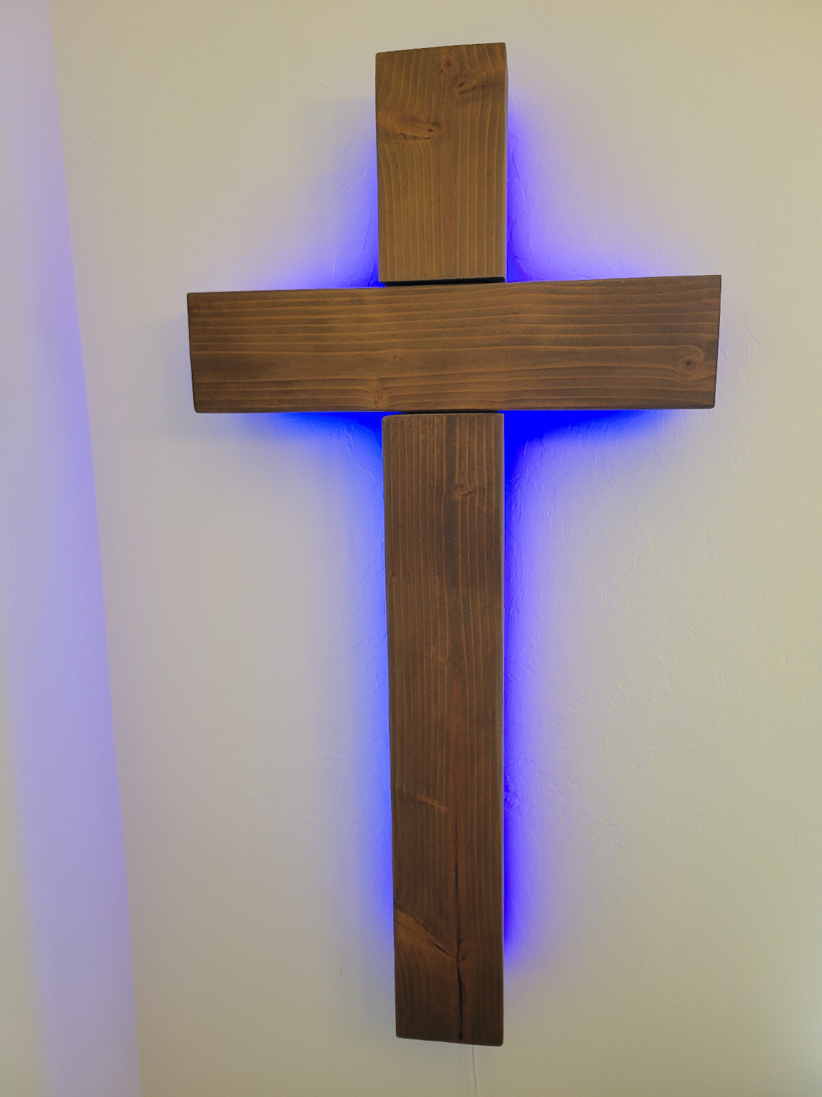 Wood Cross LED Light-UP Backlit Church Wall Mount Handmade Large 48