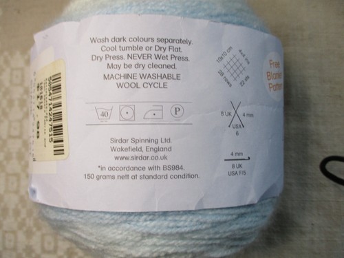 SIRDAR Snuggly Pattercake, blue tones, 150 g, 545 yds, 70% Acrylic / 30% Nylon - Picture 6 of 9
