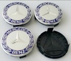 4 PC Mercedes Benz Wheel Center Caps Emblem Blue and Chrome Hubcaps 75MM U