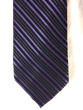 Claiborne Purple Black Silk Blend Point Tie 60" 3-1/4"