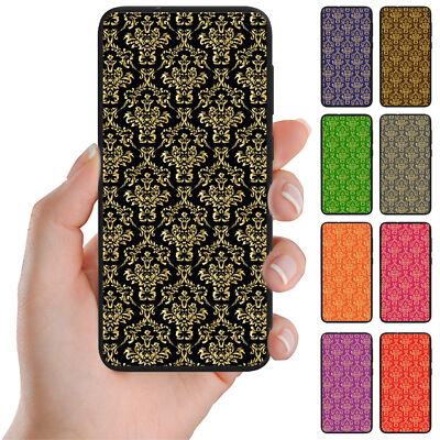 For Huawei Series Gold Damask Pattern Theme Print Mobile Phone Back Case Cover 2