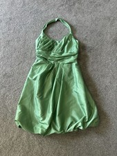 David’s Bridal formal satin dress 10 Prom wedding party bubble hem halter neck