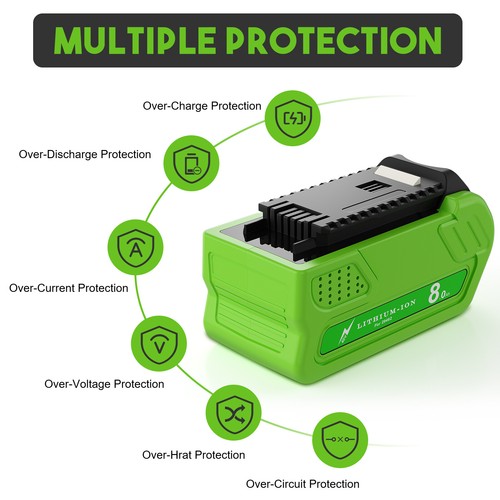 40V 8.0Ah For Greenworks G-MAX Lithium Battery /Charger 29472 29462 29252 20202 - Picture 15 of 28