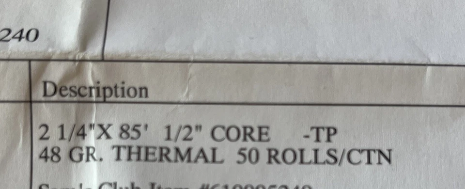 38 Rolls Case 2 1/4"  x 85' Cash Register Credit Card POS Receipt Thermal Paper - Image 4 of 4