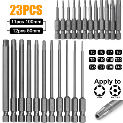 23pc Magnetic Torx Screwdriver Bit Set Impact Driver Drill Security Tamper Proof