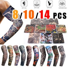 6 10X Men Women Tattoo Cooling Arm Sleeves Cycling Basketball UV Sun Protection