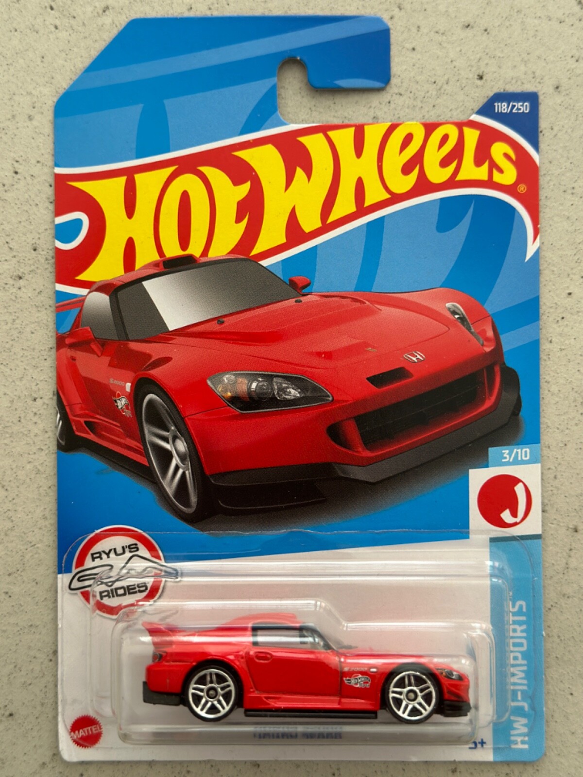 Hot Wheels HONDA S2000 Ryu Asada J-Imports Japanese Card with Protector JDM