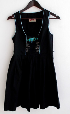Ladies' traditional dirndl sleeveless black with motif size 36 by Stockerpoint