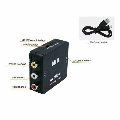 MINI RCA AV to HDMI Converter Adapter For Gamecube Nintendo Sega Genes NES SNES - Picture 12 of 12