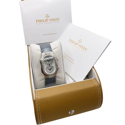 Philip Stein Signature 27mm Diamant Blende Mop Zifferblatt Quarz Damen Uhr