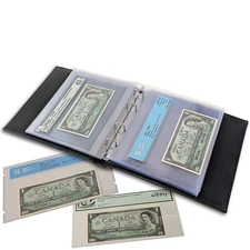 New Graded Currency Album w/ 20 Clear Pages 4 Rings Binder For Certified Bill