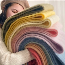 Women Winter Cashmere Scarf Soft Fluffy Thick Warm Pashmina Shawl Tassel Scarves