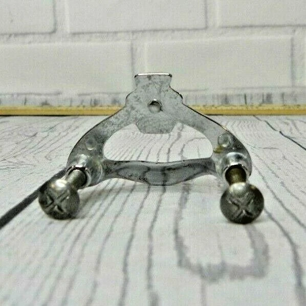 Tirador de cajón manija gabinete herrajes decorativos modernos mediados de siglo pequeños cromados vintage Foto 3 de 4