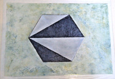 ::FRANZ EHMKE*1928 -2018 DDR MALER GEOMETRIE UND FORMEN "DREIECK IM SECHSECK"