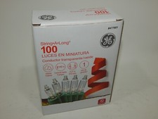 New GE 100 Count Sring A Long Clear Lights 477601 20 Feet Green Wire Christmas
