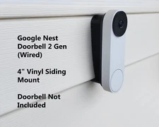 Google Nest Doorbell 2nd Gen Wired 4" Vinyl Siding Mount Wedge Angle Adjustment