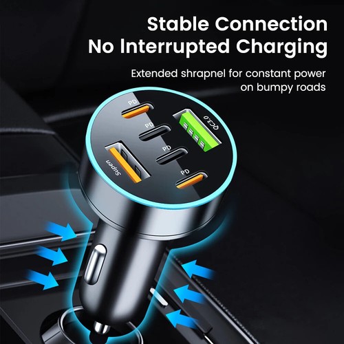 65W 3-Port USB C Fast Wall Charger Block ,PD 5FT Cable For All Cell Phone iPad - Picture 26 of 27