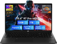 NIMO 15.6" Light Gaming Laptop 8 Cores AMD Ryzen 7 Pro 6850U 32GB LPDDR5 RAM 1TB