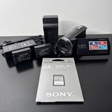 Sony Handycam HDR-CX220 Camcorder (Black) w/Sony 64GB SD, 2 Chargers & 2 🔋’s