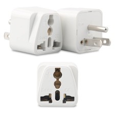3 Pack Europe to US Plug Adapter, UK to US Plug Adapter, India to US Plug Ada...