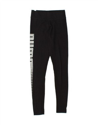 Puma Damen Grafik Leggings UK 8 Small schwarz Baumwolle CH04