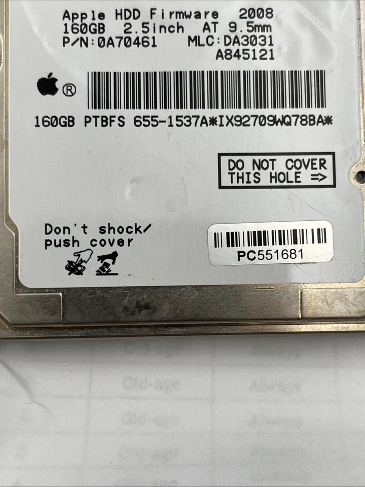  Hitachi HTS545016B9SA02 160GB,Internal,5400 RPM,6.35 cm (2.5") (0A70461) - Image 4 of 4
