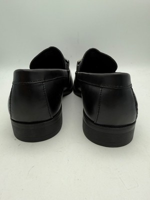 BRAND NEW Men’s Calvin Klein Ezra 34F0267-BLK Black Leather Loafers Size 10.5 M Calvin Klein Ezra 34F0267-BLK Mens Black Leather Dress Slip  main image 2