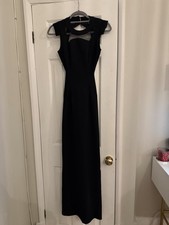 Jarlo London Black Maxi Dress with Mesh Cutouts – UK 6